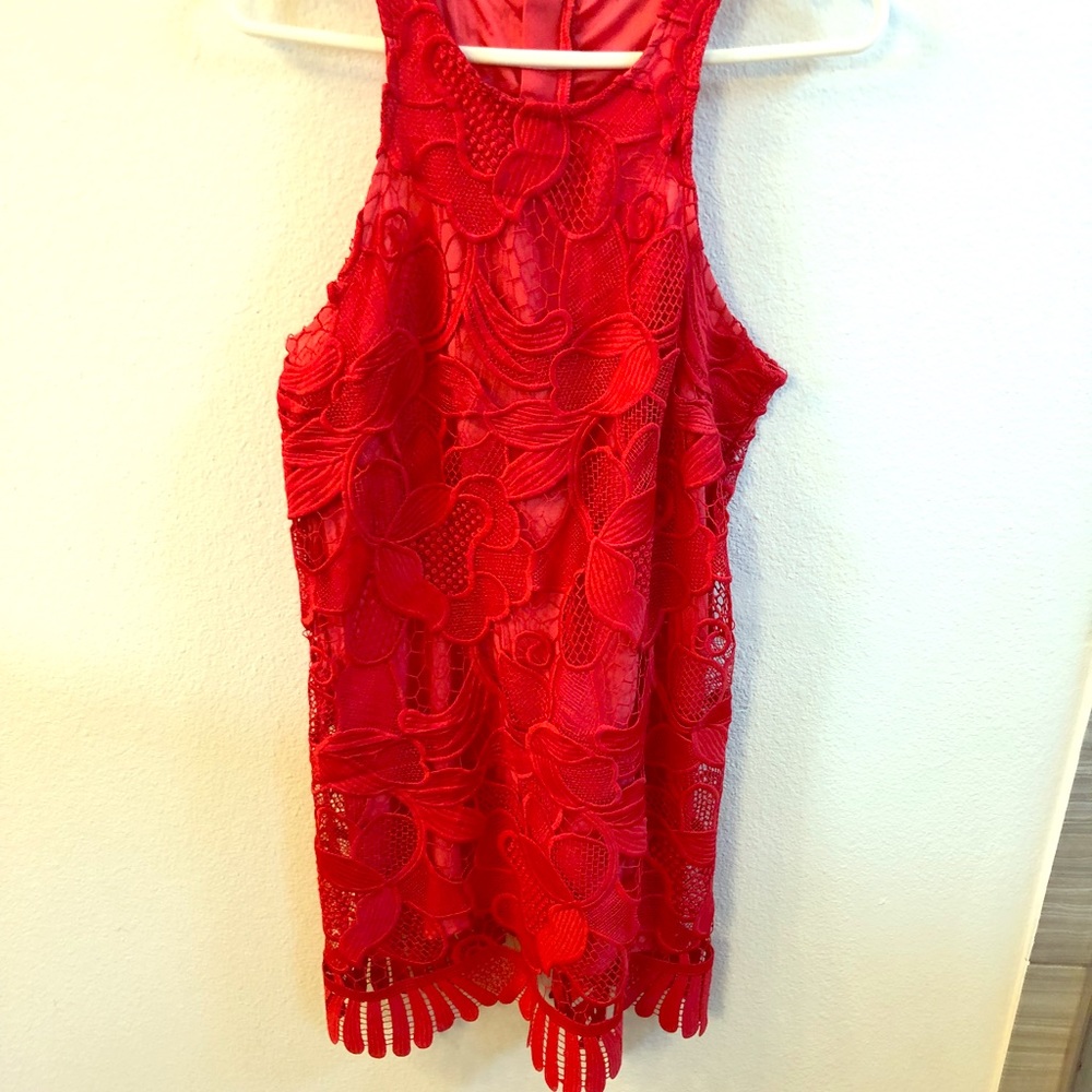Red Lace Lovers and Friends Mini Dress